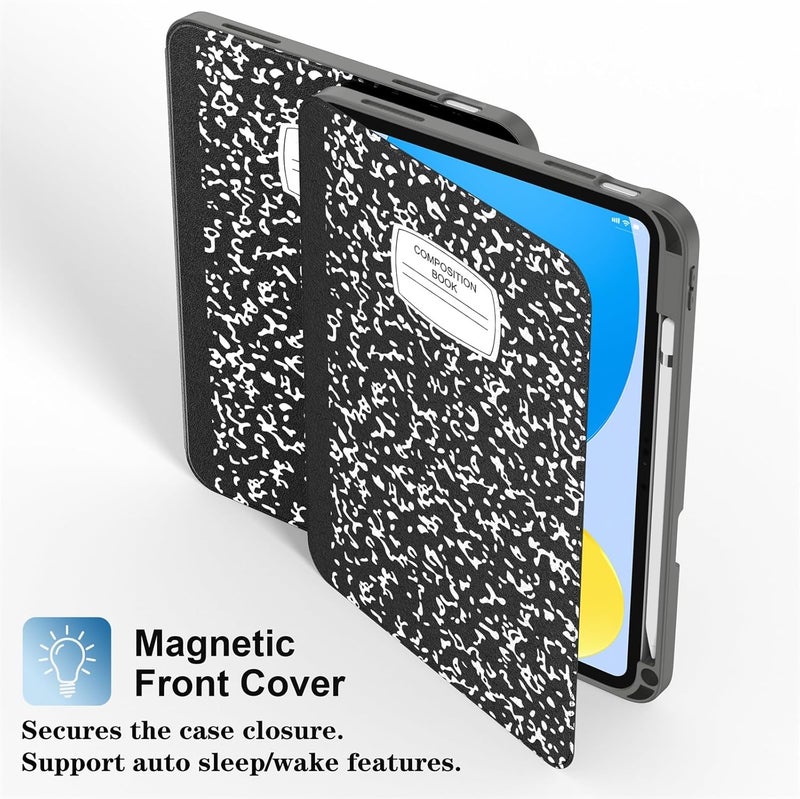 Supveco Case for iPad (A16) 11th Generation 11 inch (2025),iPad 10th Generation 10.9 inch (2022) with Pencil Holder-[Auto Wake/Sleep],Premium Folio Stand Case with Soft TPU Back Cover-New Book - Image 4